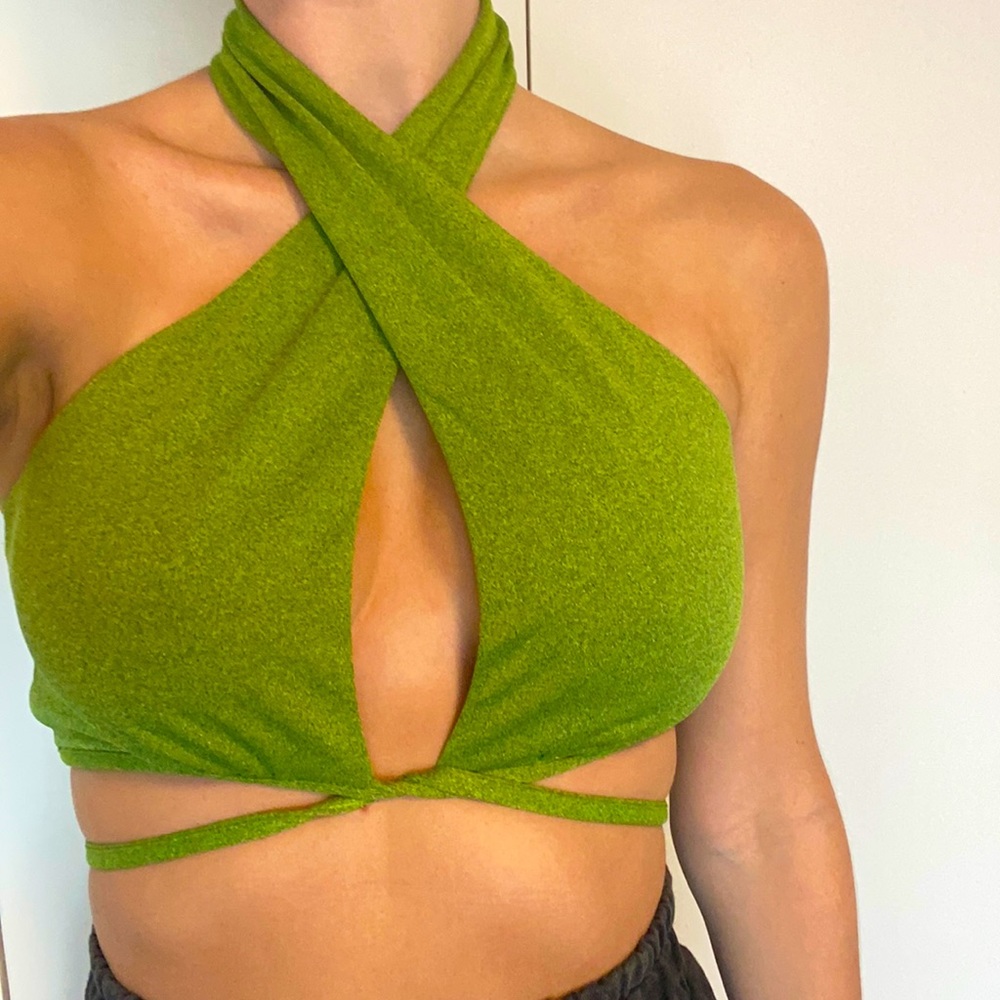 Brand new green crop top